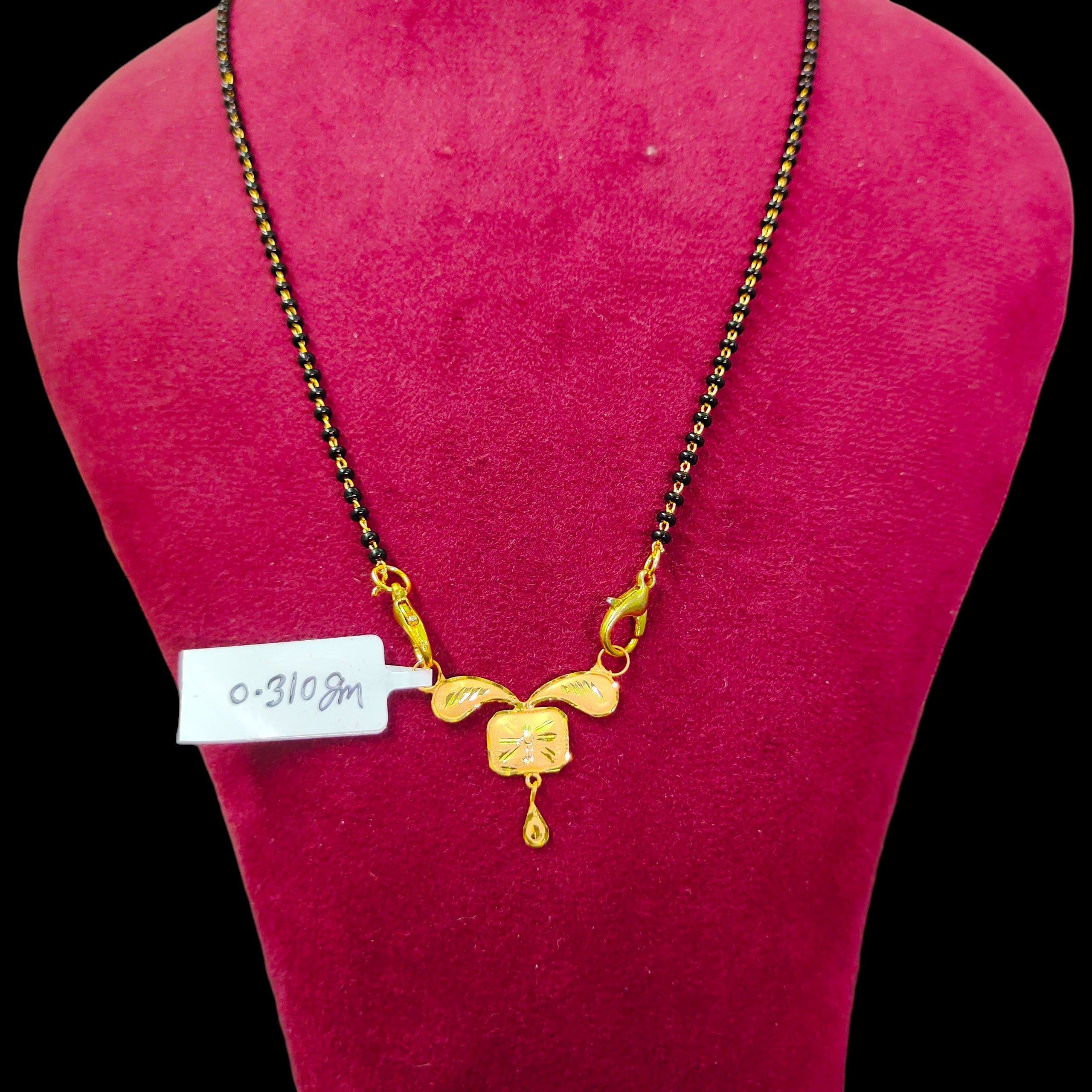 GOLD PENDANT- (WGT: 0.310 GM APPROX) BIS CERTIFIED HUID HALLMARK 375 9KT GOLD PENDANT FOR WOMEN 1 PIECE WITH FREE MANGALSUTRA & TASSEL.