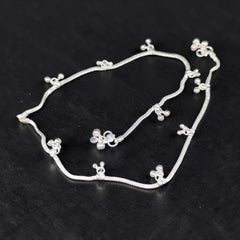 SILVER PAYEL- (WGT: 21.600 GM APPROX) BIS HALLMARK 925 SILVER PAYEL (ANKLET) 1 PAIR LENGTH: 10 INCH FOR WOMEN.
