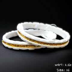 TRJ (SIZE: 26) WGT: 2.160 GM APPROX HUID HALLMARK 22KT GOLD SAKHA BANGLES 1 PAIR DESIGN FOR REGULAR USE.