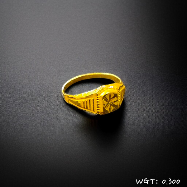 TRJ WGT: 0.300 GM APPROX KDM GOLD BABY FINGER RING 1 PIECE FOR RICE CEREMONY & BIRTHDAY.