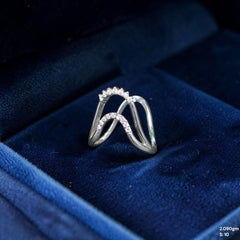 SILVER RING- SIZE:10 (WGT: 2.090 GM APPROX) HALLMARK 925 SILVER FINGER RING 1 PIECE FOR WOMEN (V RING BANKOK IMPORTED DESIGN)- NON EXCHANGEABLE -(SOLD ON MRP).