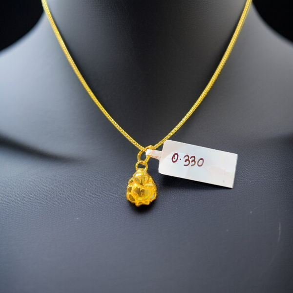 TRJ WGT: 0.330 GM APPROX KDM GOLD LOCKET 1 PIECE (50 TONCH) WITH ADJUSTABLE TASSEL.