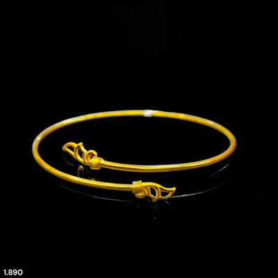 GOLD CHURI NOA- (SIZE: 24) WGT: 1.890 GM APPROX 375 9KT HUID HALLMARK GOLD BANGLE 1 PIECE.