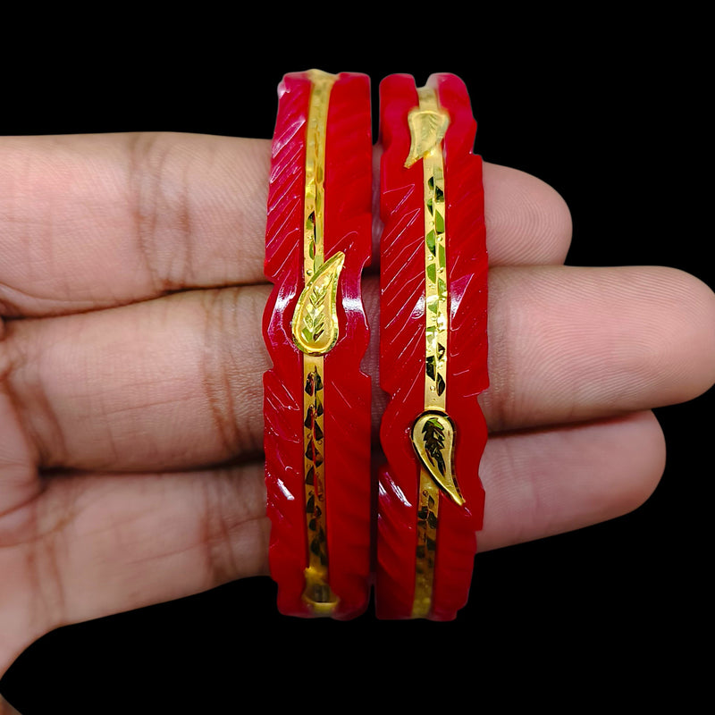 GPB9K- (NJZ9LF)-(YG35U1) (SIZE-28) (WGT: 1.710 GM APPROX) BIS CERTIFIED HUID HALLMARK 375 9KT GOLD POLA BADHANO 1 PAIR FOR WOMEN.