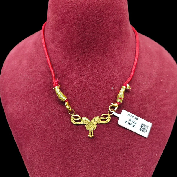 GPM9K- (WGT: 0.650 GM APPROX) BIS CERTIFIED HUID HALLMARK 375 9KT GOLD PENDANT FOR WOMEN 1 PIECE WITH FREE MANGALSUTRA & TASSEL. (AU2CHP)
