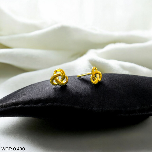(GSE9) TRJ BABY TOPS WGT: 0.490 GM APPROX BIS CERTIFIED HUID HALLMARK 9KT GOLD STUD EARRINGS FOR WOMEN 1 PAIR FOR REGULAR USE.