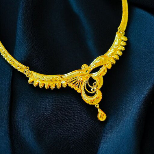 (GCN22) BIS CERTIFIED HUID HALLMARK 916 22KT GOLD NECKLACE CHOKER (APPROX WGT: 4.00 GM) 1 PIECE FOR WOMEN.