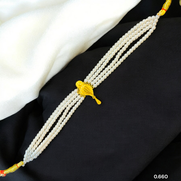 PEARL CHOKER- CERTIFIED BIS HUID HALLMARK 916 22KT GOLD MOTI CHOKER 1 PIECE (WGT: 0.660 GM) WITH ADJUSTABLE TASSEL FOR GIFT IN MARRIAGE.