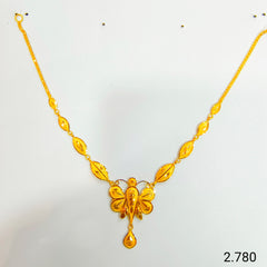 BIS CERTIFIED WGT: 2.780 GM APPROX HUID HALLMARK 22KT 916 GOLD NECKLACE CHOKER 1 PIECE FOR WOMEN.