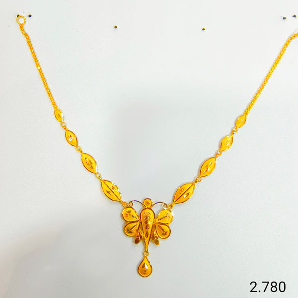 BIS CERTIFIED WGT: 2.780 GM APPROX HUID HALLMARK 22KT 916 GOLD NECKLACE CHOKER 1 PIECE FOR WOMEN.