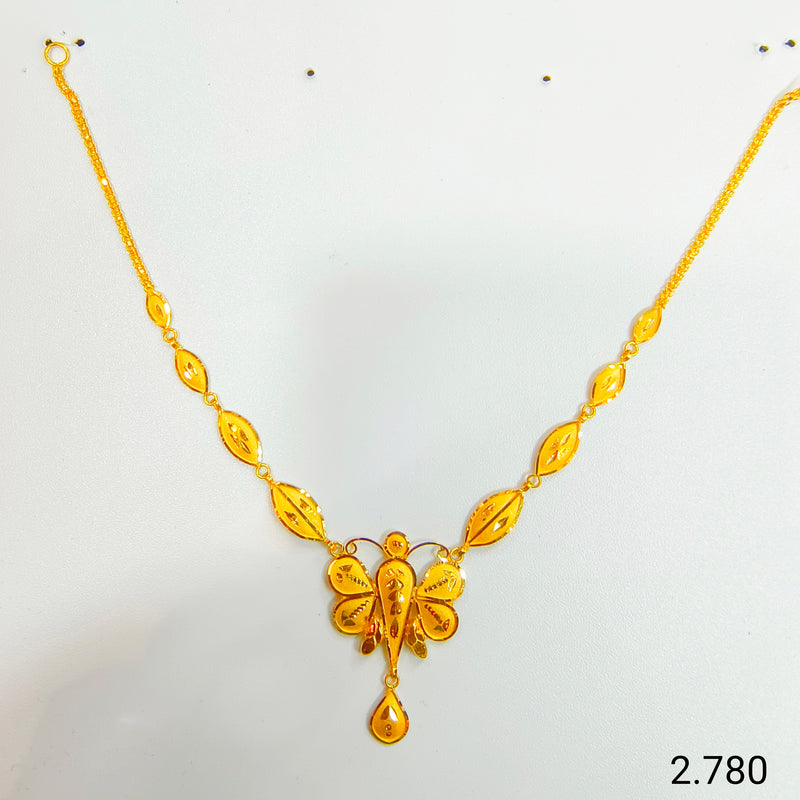BIS CERTIFIED WGT: 2.780 GM APPROX HUID HALLMARK 22KT 916 GOLD NECKLACE CHOKER 1 PIECE FOR WOMEN.