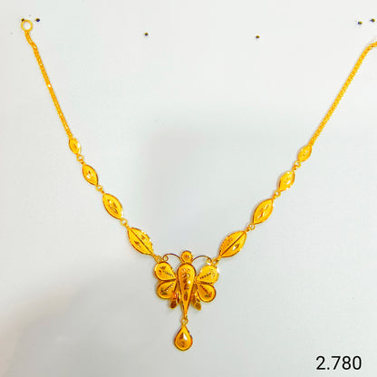 BIS CERTIFIED WGT: 2.780 GM APPROX HUID HALLMARK 22KT 916 GOLD NECKLACE CHOKER 1 PIECE FOR WOMEN.