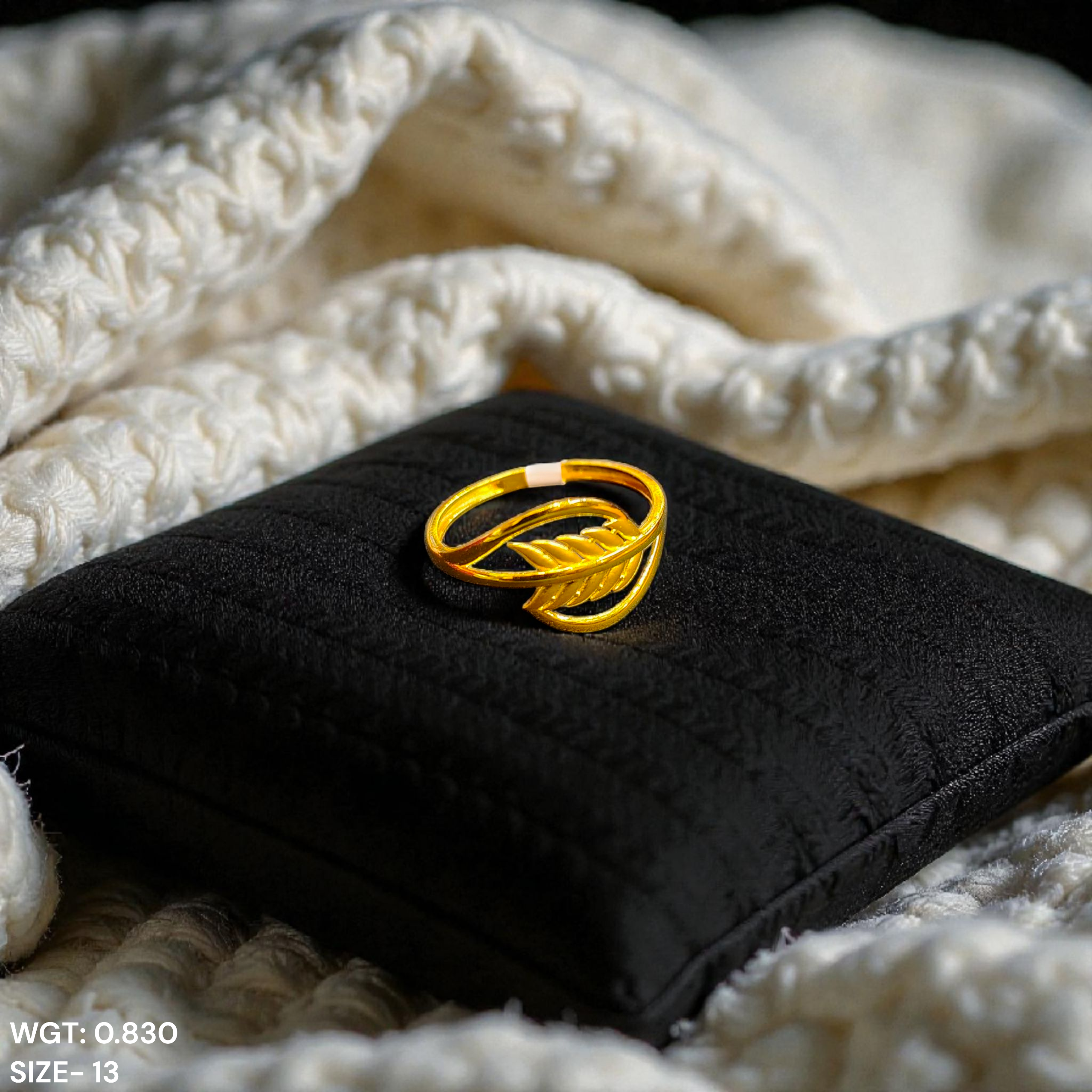 (GLFR9) TRJ (SIZE: 13) WGT: 0.830 GM APPROX BIS CERTIFIED HUID HALLMARK 9KT GOLD FINGER RING FOR WOMEN 1 PIECE FOR REGULAR USE.