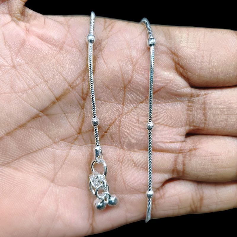 SILVER PAYEL- (A36) (WGT: 12.800 GM APPROX) 625 SILVER PAYEL (ANKLET) 1 PAIR LENGTH: 9