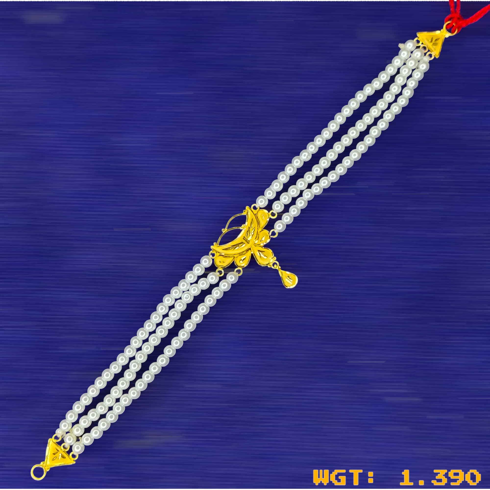 (GMC) TRJ WGT: 1.390 GM APPROX 22KT HALLMARK HUID GOLD MOTI CHOKER 1 PIECE WITH ADJUSTABLE TASSEL.