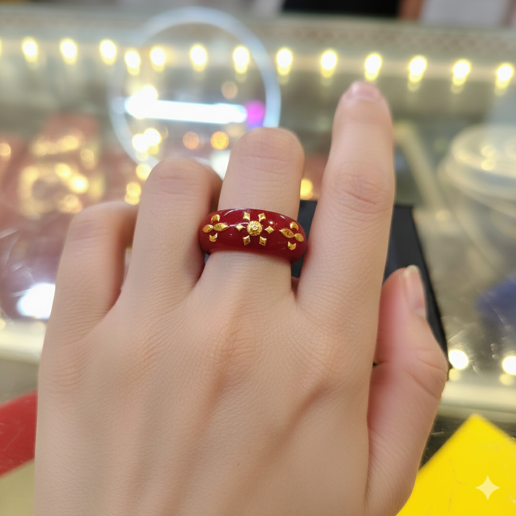 WINTER OFFER WITH SANTA (GPFR9) HALLMARK 9KT GOLD POLA RING 1 PIECE FOR GIFT PURPOSE APPROX WGT: 0.100 GM (GET ANY DESIGN AS PER SIZE GOLD RING)