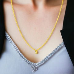 (FREE KDM LOVE LOCKET)- VIRAL ROPE CHAIN WGT: 0.500 GM APPROX HUID HALLMARK 18KT GOLD CHAIN 1 PIECE 16 INCH (FOR SPECIAL GIFT ONLY)NOT FOR DAILY USE.
