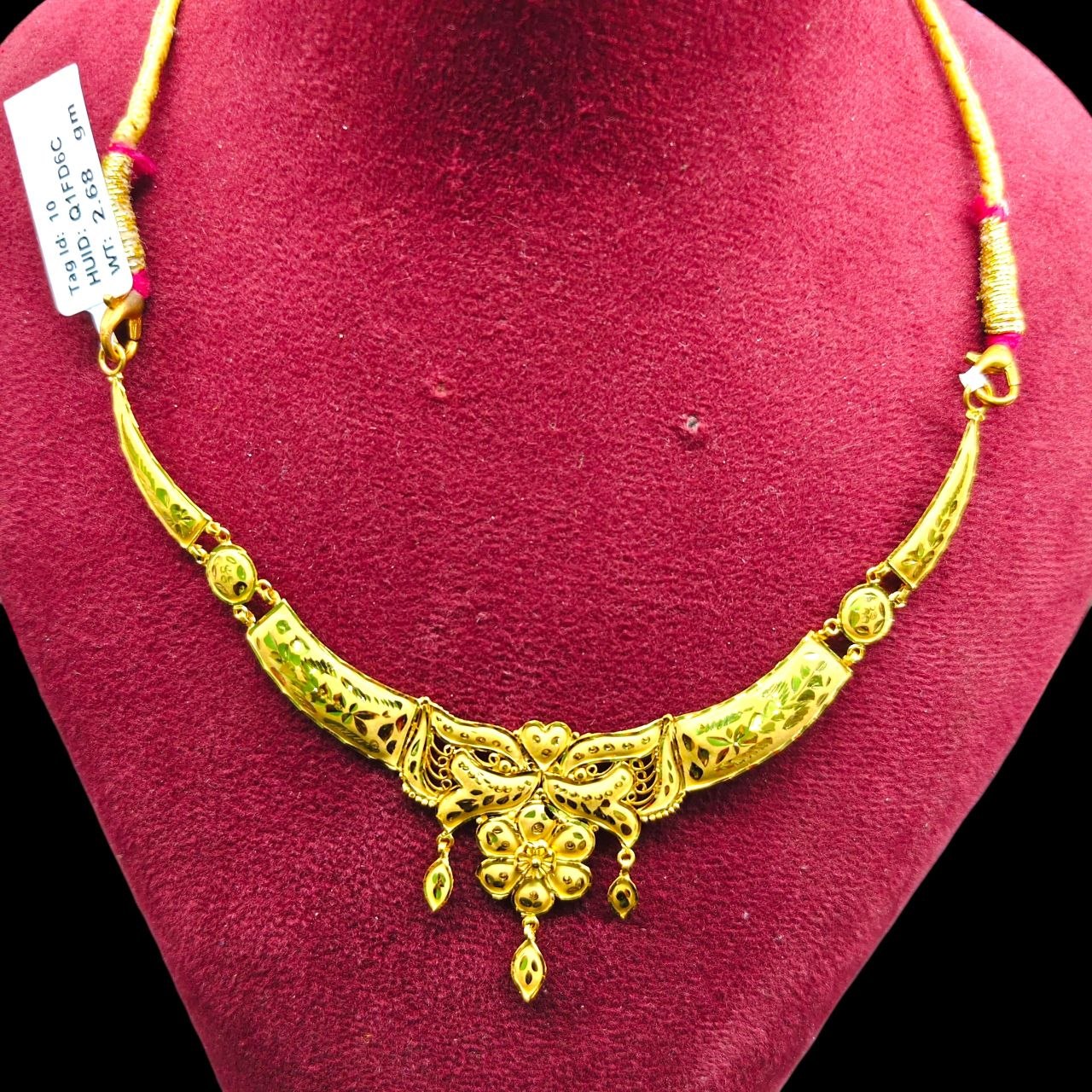 GCN9K- (WGT: 2.680 GM APPROX) BIS CERTIFIED HUID HALLMARK 9KT GOLD NECKLACE 1 PIECE FOR WOMEN.