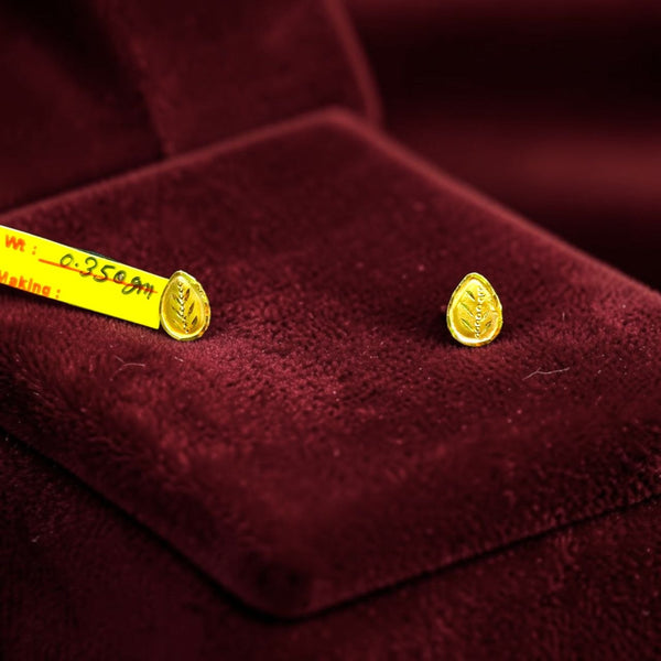 GOLD TOPS- BIS CERTIFIED (WGT: 0.350 GM APPROX) HUID HALLMARK 375 9KT GOLD TOPS 1 PAIR BEST FOR MARRIAGE GIFT.