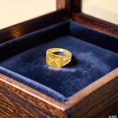 BABY JEWELLERY- TRJ WGT: 0.350 GM APPROX 375 9KT HUID HALLMARK GOLD BABY FINGER RING 1 PIECE FOR RICE CEREMONY & BIRTHDAY.(KQKULC)