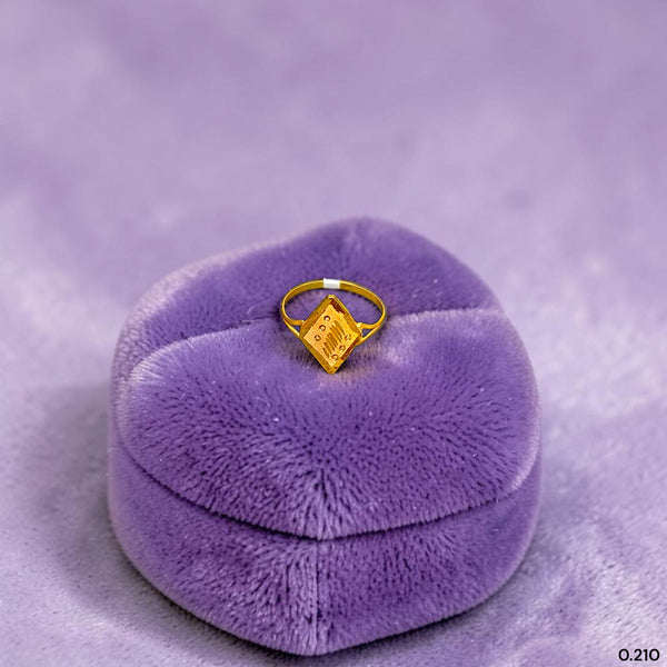 BABY JEWELLERY- TRJ (IIWK29) (WGT: 0.210 GM APPROX) 375 9KT HUID HALLMARK GOLD BABY FINGER RING 1 PIECE FOR RICE CEREMONY & BIRTHDAY.