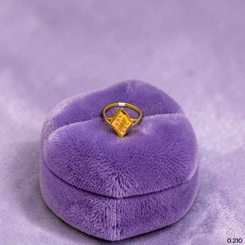 BABY JEWELLERY- TRJ (IIWK29) (WGT: 0.210 GM APPROX) 375 9KT HUID HALLMARK GOLD BABY FINGER RING 1 PIECE FOR RICE CEREMONY & BIRTHDAY.