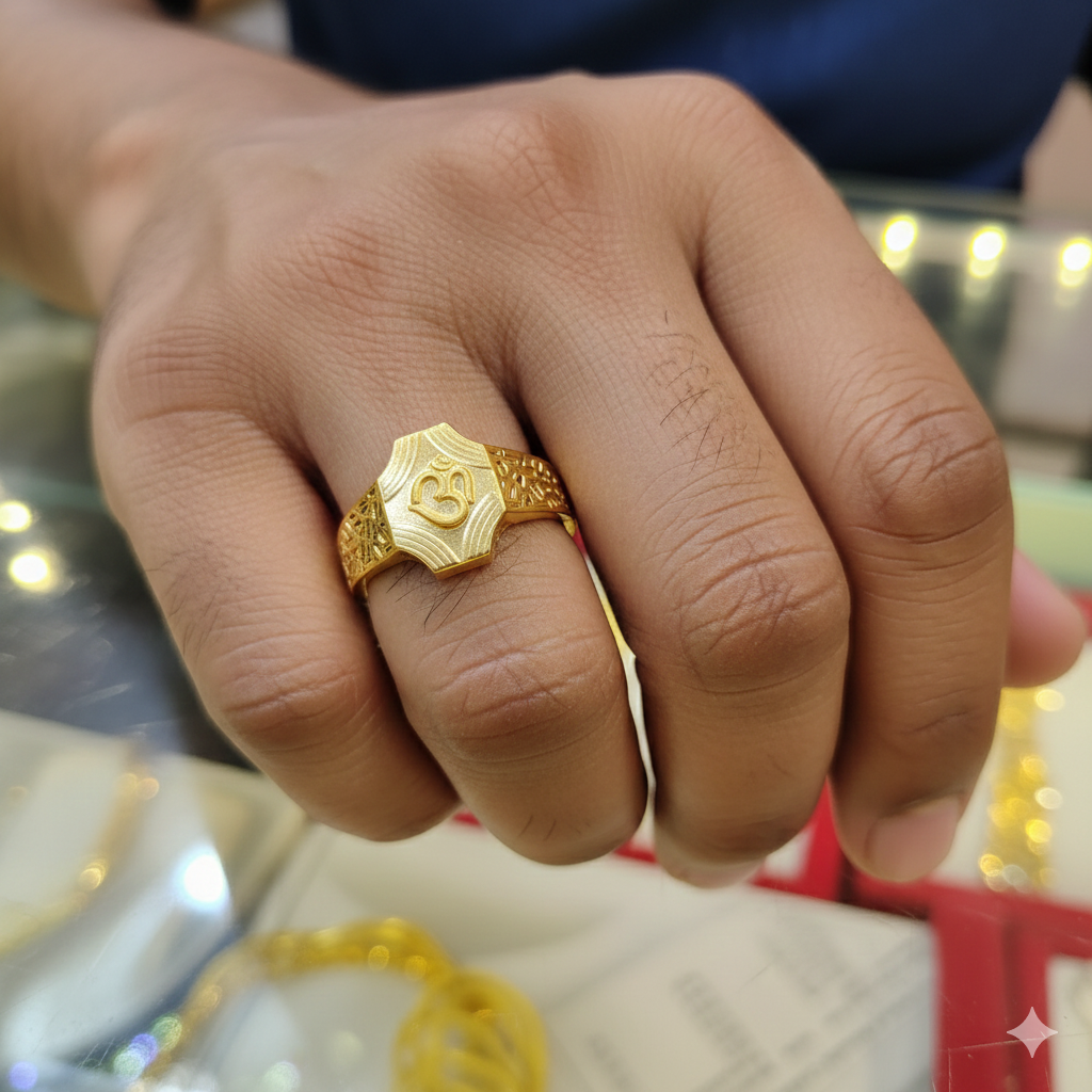 (GGFR9) TRJ (SIZE: 21) WGT: 1.960 GM APPROX BIS CERTIFIED HUID HALLMARK 9KT GOLD FINGER RING FOR MEN 1 PIECE FOR REGULAR USE.