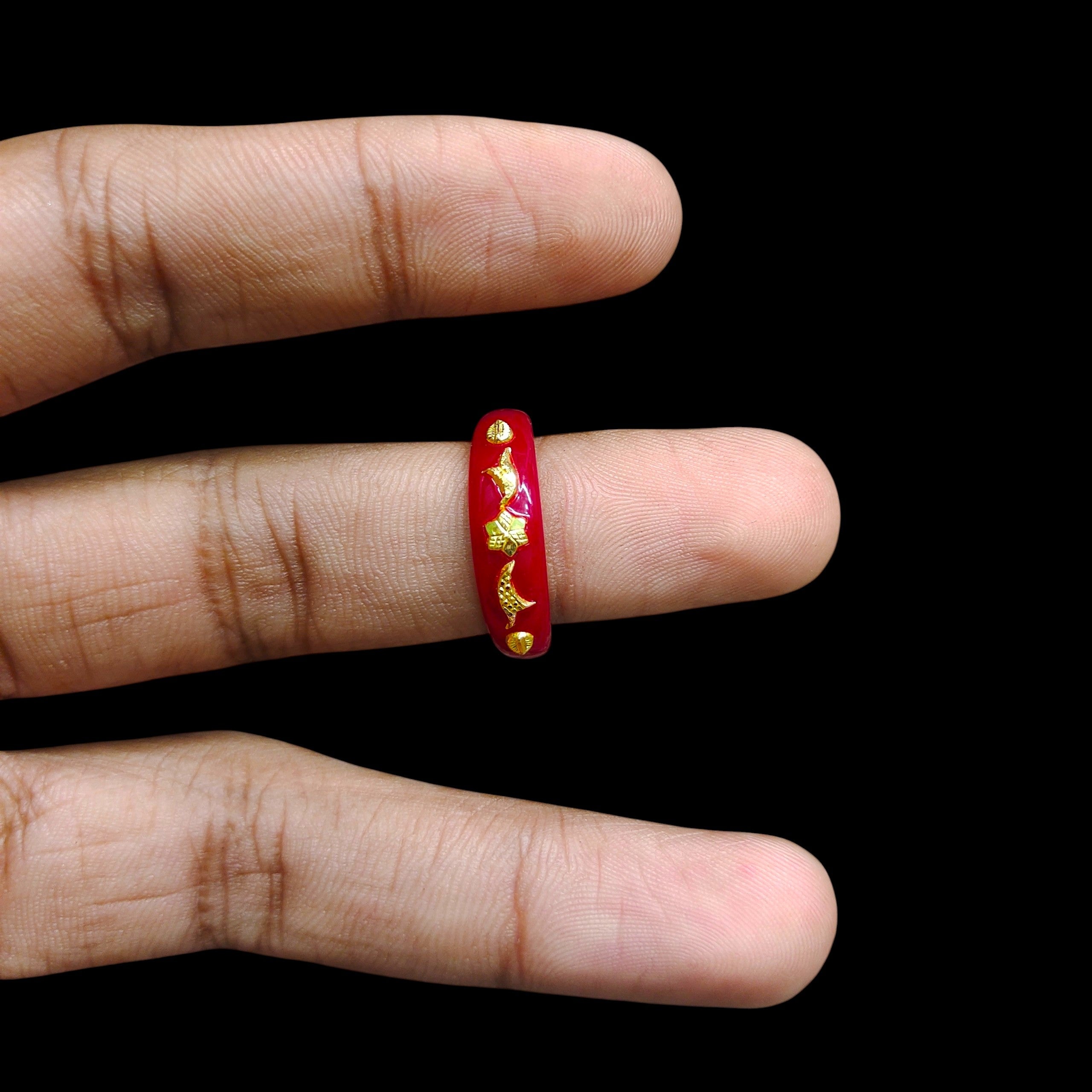 POLA RING-SIZE 14 (WGT: 0.130 GM APPROX) CERTIFIED BIS HALLMARK 916 22KT GOLD POLA RING 1 PIECE (BEST FOR DAILY WEAR OR GIFTING YOUR LOVE ONE).