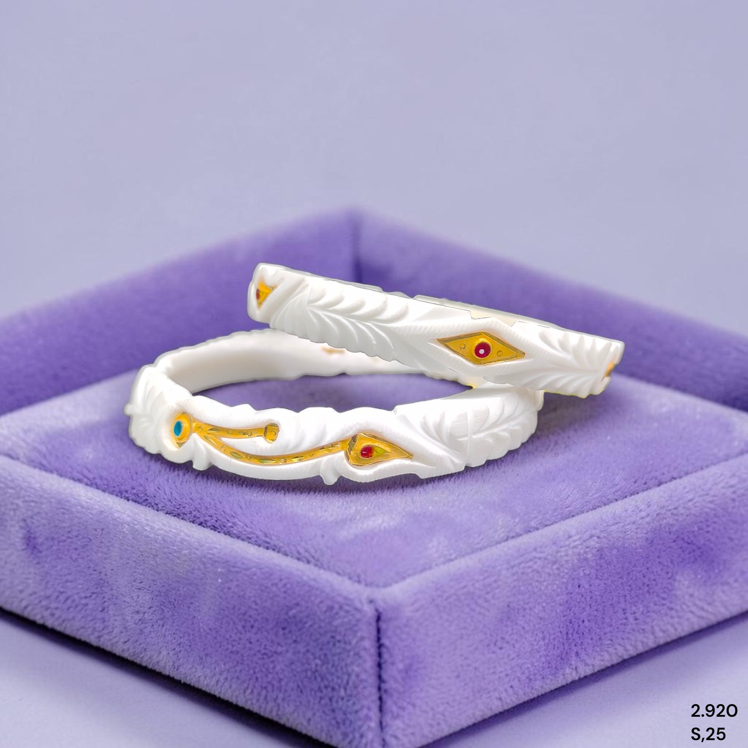 GSB22K- SIZE:25 (WGT: 2.920 GM APPROX) BIS CERTIFIED HUID HALLMARK 22KT GOLD SAKHA BADHANO 1 PAIR FOR WOMEN FOR REGULAR USE. (ECDQAZ)-(7ZIAMC)