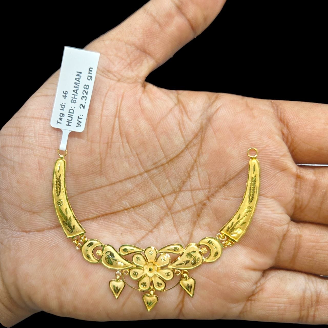 GOLD CHOKER NECKLACE-(WGT: 2.328 GM APPROX) BIS CERTIFIED HUID HALLMARK 9KT GOLD NECKLACE 1 PIECE FOR WOMEN.