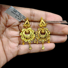 GOLD EARRINGS- (K5LGM6)-(A6KMC1) (WGT: 2.800 GM APPROX) BIS CERTIFIED HUID HALLMARK 9KT GOLD EARRINGS 1 PAIR FOR WOMEN (BEST FOR GIFT IN MARRIAGE).