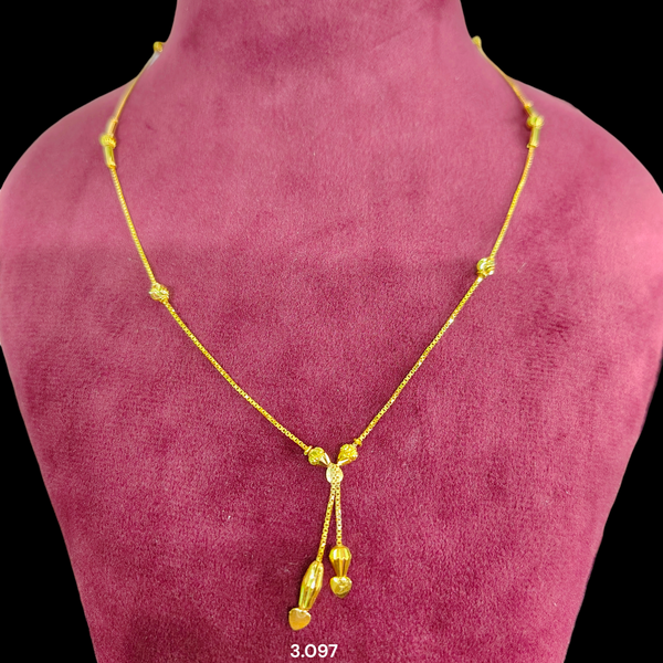 GOLD CHAIN- (WGT: 3.097 GM APPROX) BIS CERTIFIED HUID HALLMARK 9KT GOLD CHAIN WITH PENDANT (17 INCH) 1 PIECE FOR WOMEN.