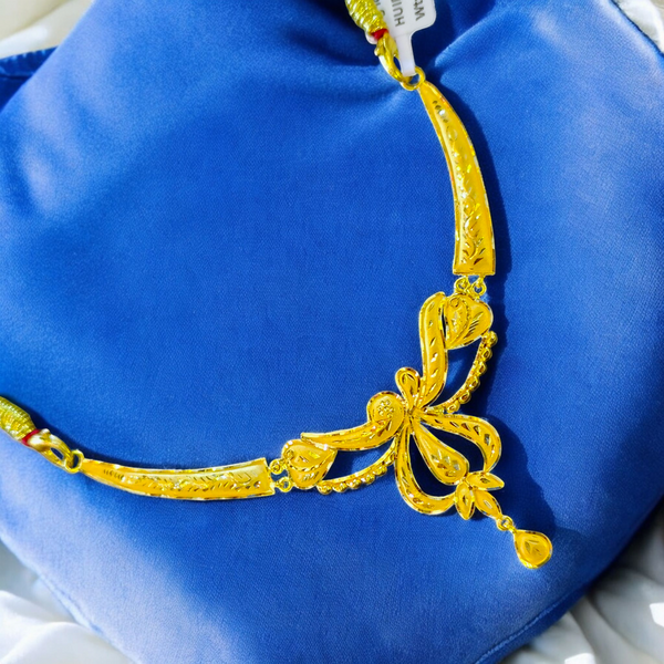 BIS CERTIFIED HUID HALLMAR 916 22KT GOLD NECKLACE CHOKER (WGT: 3.180 GM) 1 PIECE FOR WOMEN.