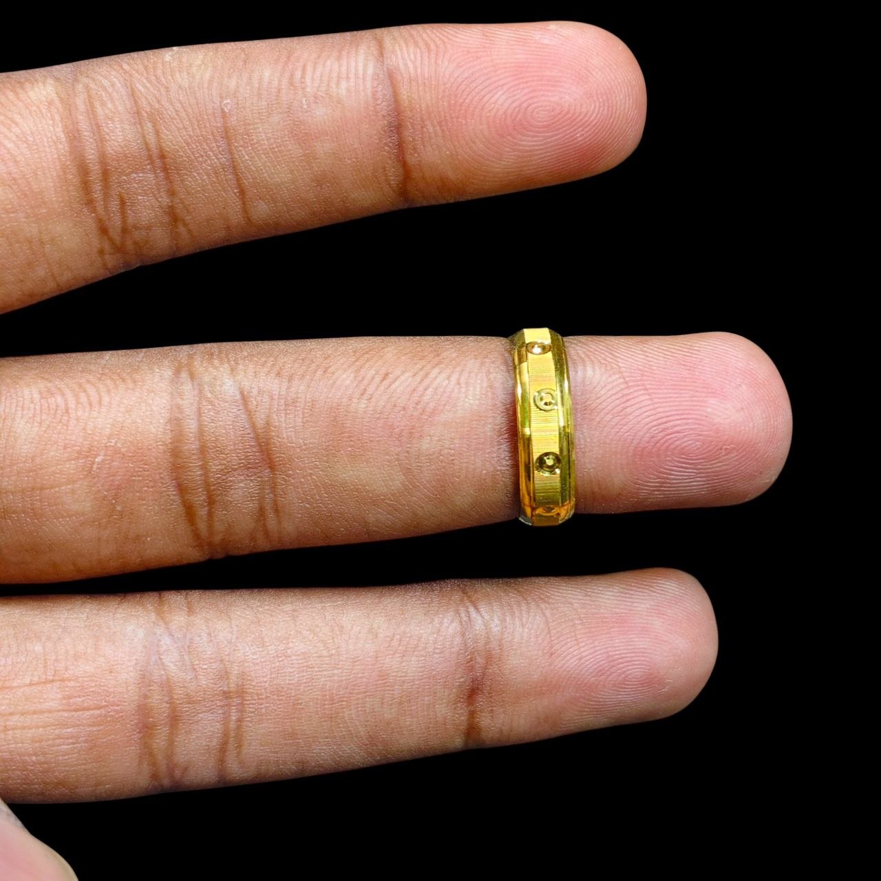 LADIES RING- (SIZE: 9 ) WGT: 1.170 GM APPROX BIS CERTIFIED HUID HALLMARK 9KT GOLD THUMB RING FOR UNISEX 1 PIECE.(4I5XNR)