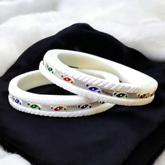 SAKHA POLA- CERTIFIED BIS HALLMARK 925 SILVER MANIPUR CHOKH DESIGN SAKHA BADHANO BANGLES 1 PAIR FOR WOMEN REGULAR USE (SOLD AS MRP BY RAJLAXMI).