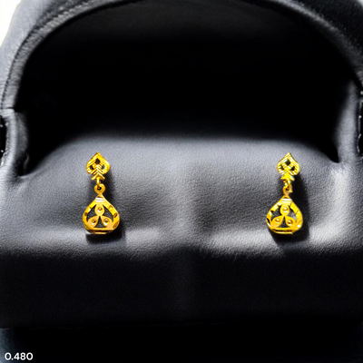 GOLD EARRINGS- WGT: 0.480 GM APPROX BIS CERTIFIED HUID HALLMARK 9KT GOLD EARRINGS 1 PAIR FOR WOMEN.