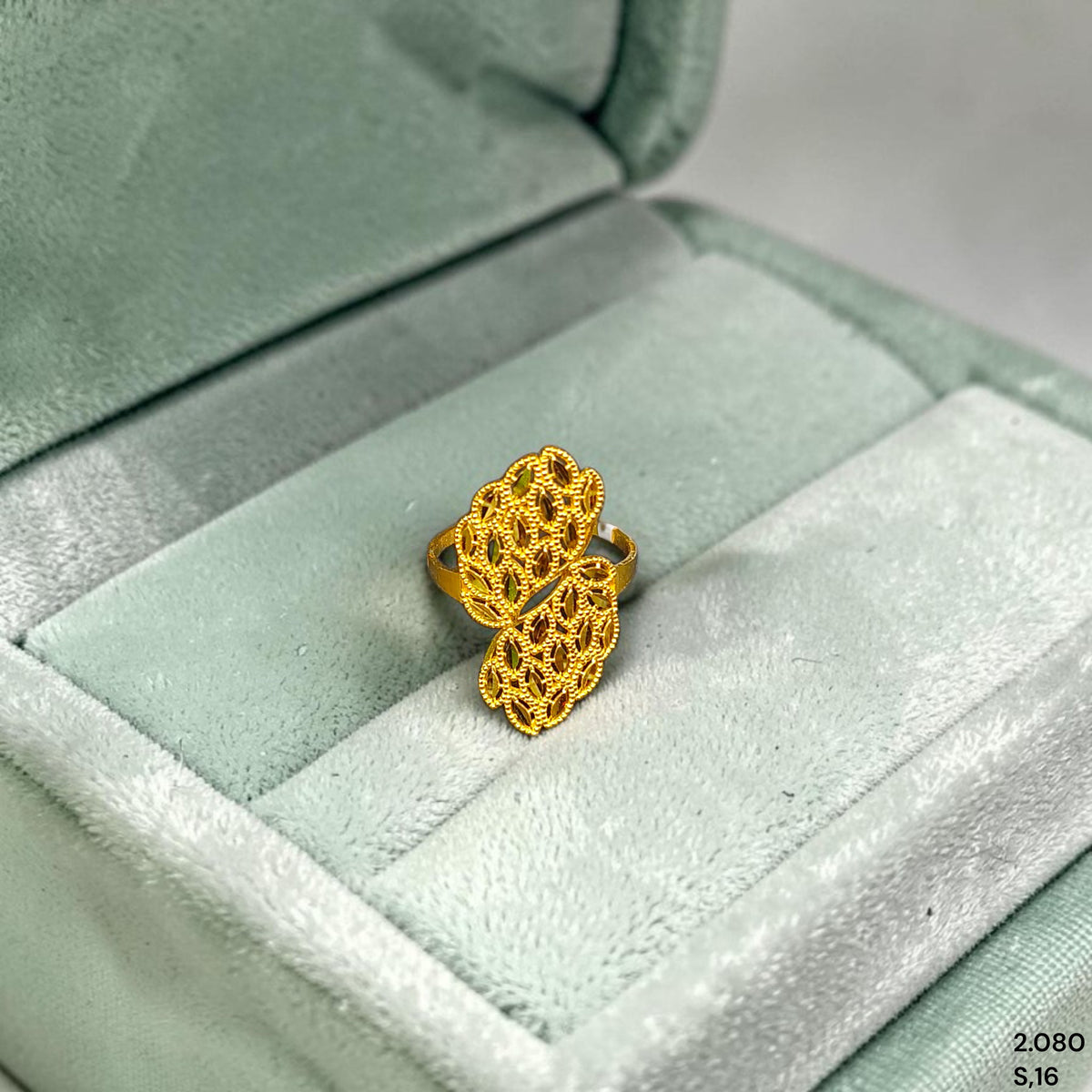 LADIES RING (J5D9FV)-(SIZE: 16) WGT: 2.080 GM APPROX BIS CERTIFIED HUID HALLMARK 375 9KT GOLD RING FOR WOMEN 1 PIECE.