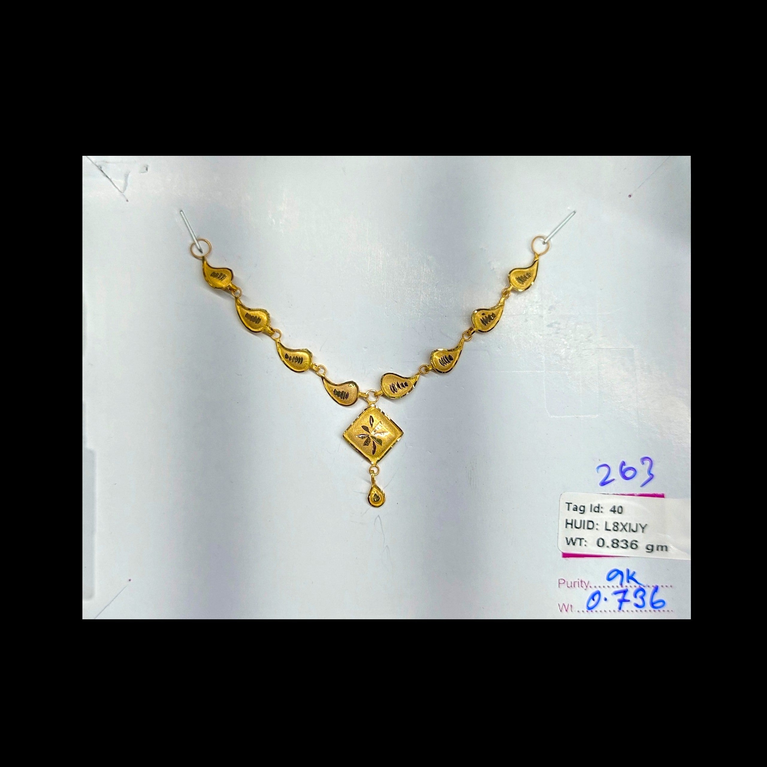 GOLD CHOKER NECKLACE-(WGT: 0.736 GM APPROX) BIS CERTIFIED HUID HALLMARK 9KT GOLD NECKLACE 1 PIECE FOR WOMEN.