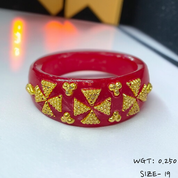 (GPR) TRJ (SIZE: 19) WGT: 0.250 GM APPROX (50 TONCH) KDM GOLD POLA RING FOR WOMEN 1 PIECE FOR GIFT (SOLD ON MRP)