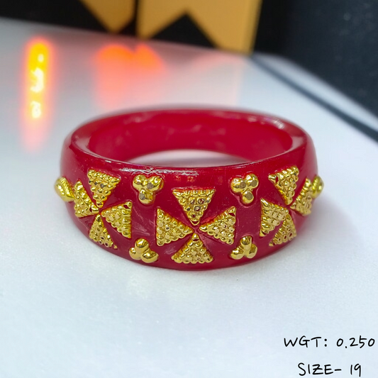 (GPR) TRJ (SIZE: 19) WGT: 0.250 GM APPROX (50 TONCH) KDM GOLD POLA RING FOR WOMEN 1 PIECE FOR GIFT (SOLD ON MRP)