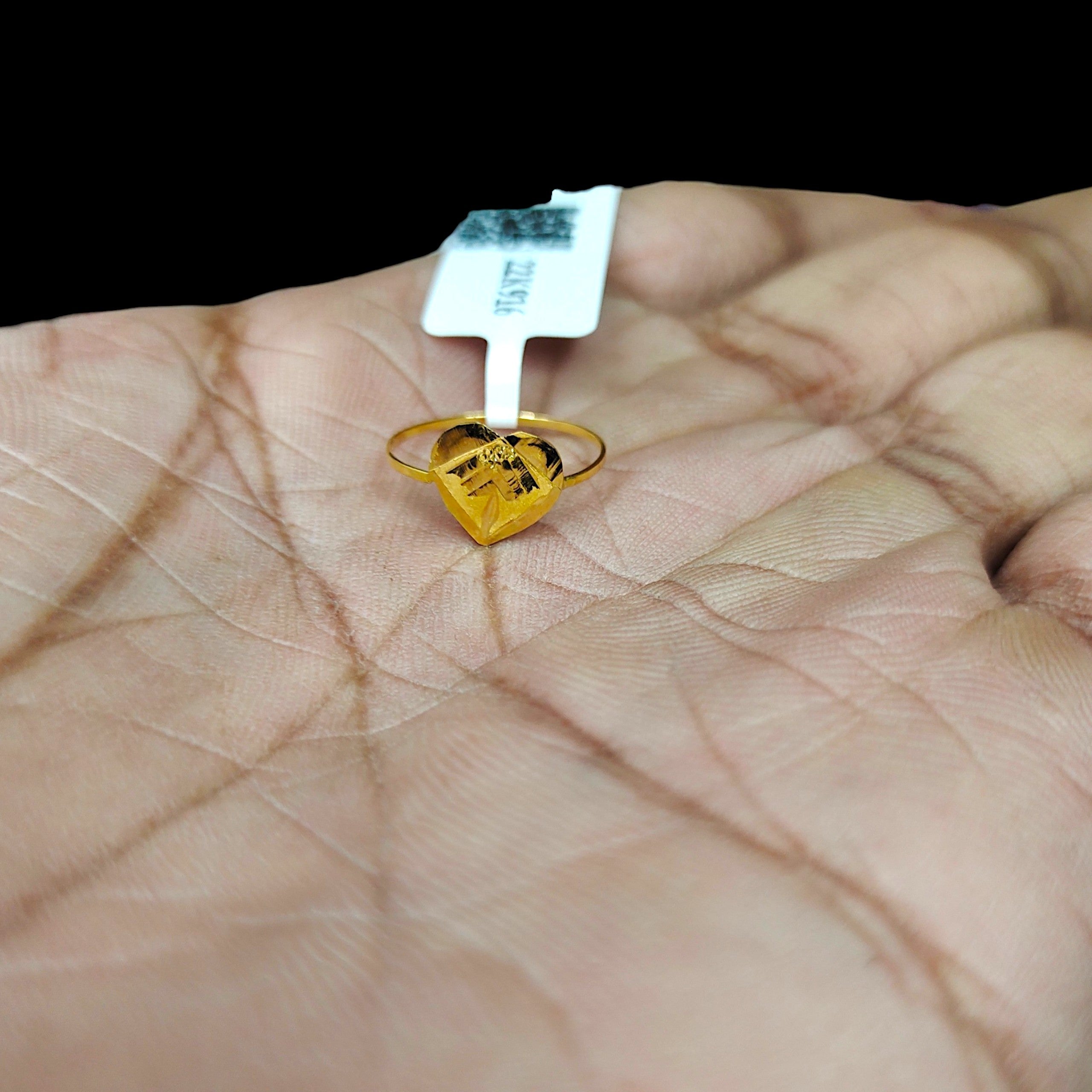 BABY JEWELLERY- TRJ WGT: 0.250 GM APPROX 22KT HUID HALLMARK GOLD BABY FINGER RING 1 PIECE FOR RICE CEREMONY & BIRTHDAY.