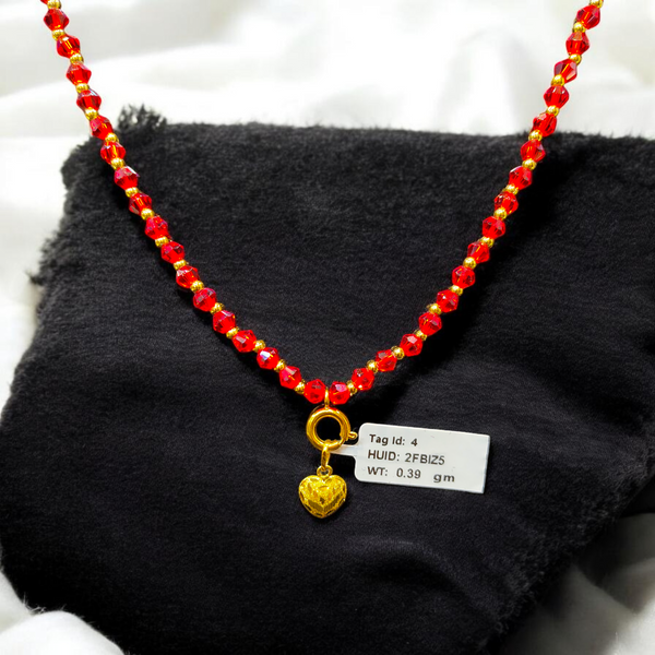 GOLD LOCKET- WGT: 0.390 GM APPROX BIS CERTIFIED HUID HALLMARK 916 22KT GOLD LOCKET 1 PIECE FOR UNISEX. (WITH ADJUSTABLE TASSEL).