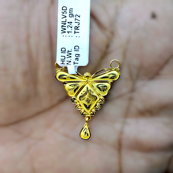 TRJ WGT: 1.240 GM APPROX 22KT HUID HALLMARK GOLD PENDANT MANGALSUTRA 1 PIECE WITH TASSEL.