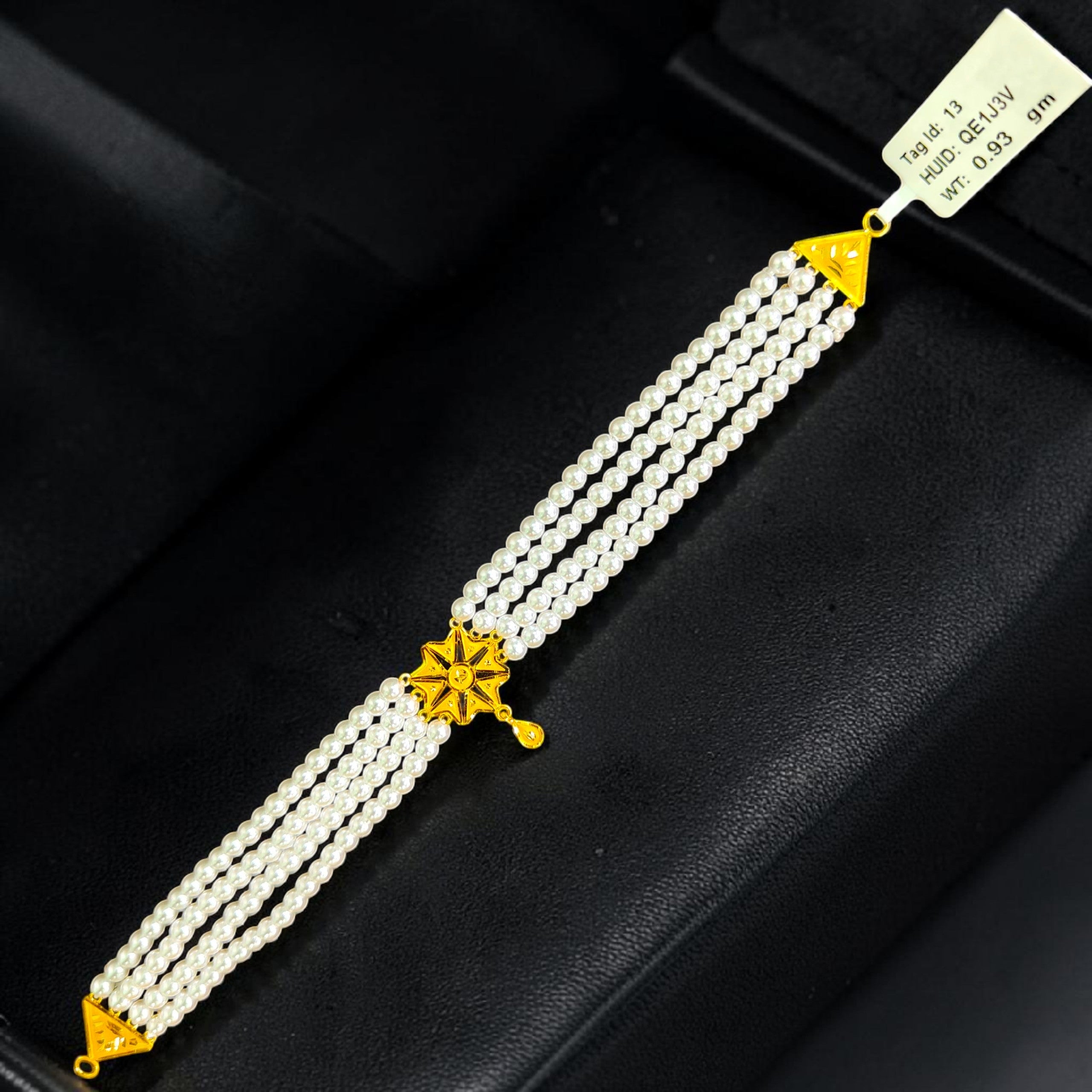 GOLD MOTI HAR- CERTIFIED BIS HUID HALLMARK 916 22KT GOLD MOTI CHOKER 1 PIECE (WGT: 0.930 GM) WITH ADJUSTABLE TASSEL FOR GIFT IN MARRIAGE.