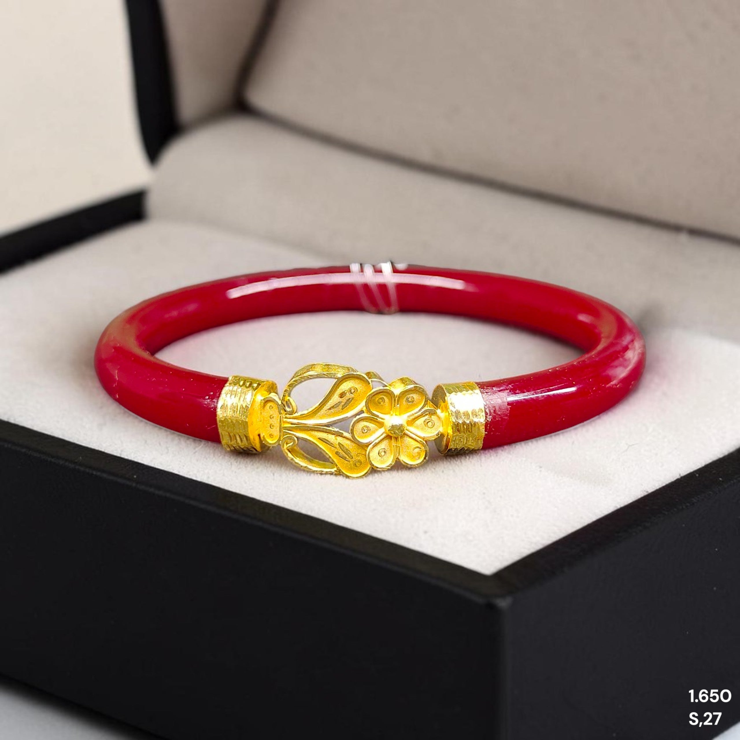 GPB22K- (SIZE-27) WGT: 1.650 GM APPROX BIS CERTIFIED HUID HALLMARK 916 22KT GOLD POLA BADHANO 1 PAIR FOR WOMEN.(PR1Y54)
