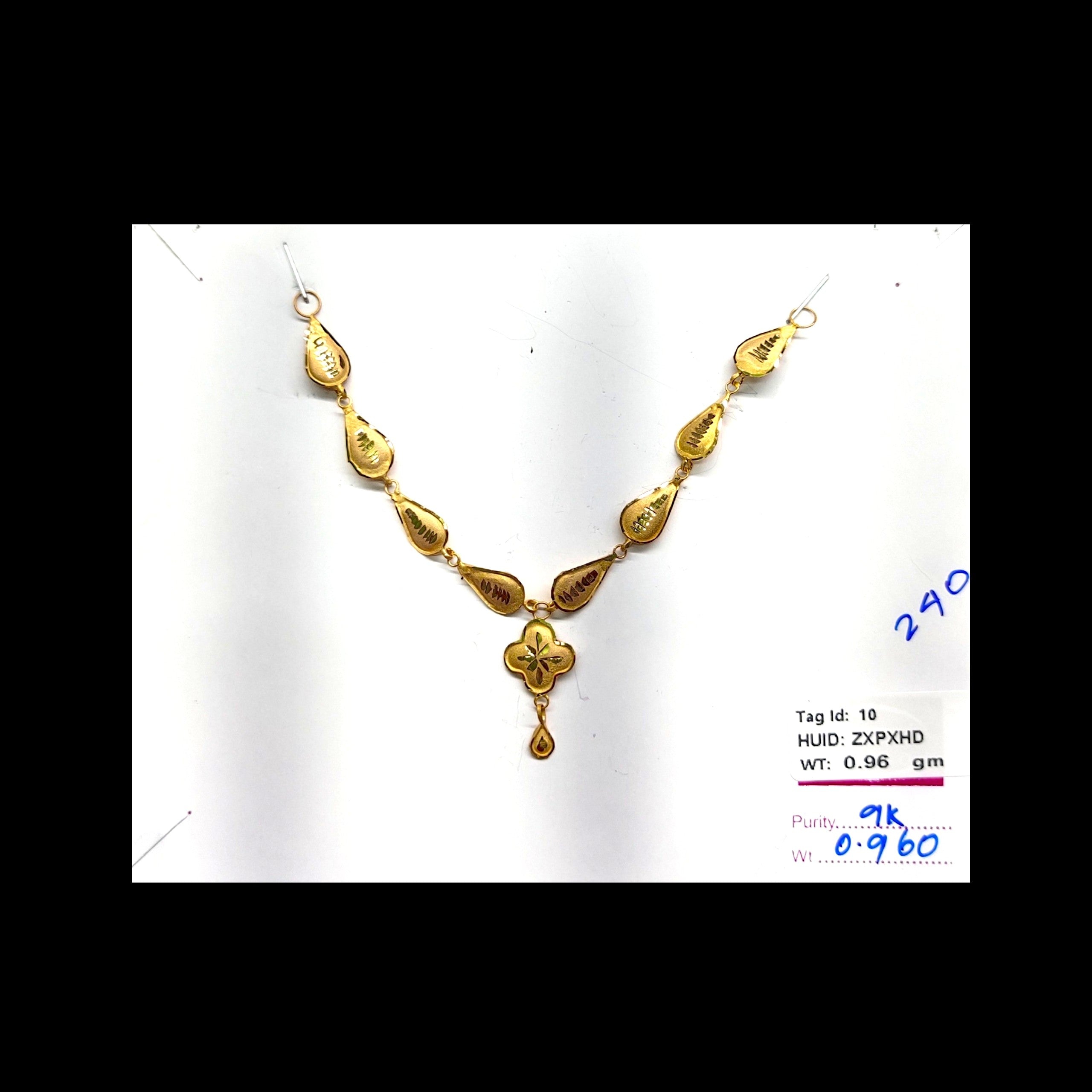 GOLD CHOKER NECKLACE-(WGT: 0.960 GM APPROX) BIS CERTIFIED HUID HALLMARK 9KT GOLD NECKLACE 1 PIECE FOR WOMEN.