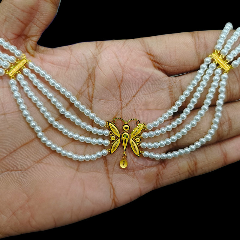 GOLD MOTI HAR- (JUG2B3)-(WGT: 1.550 GM APPROX) CERTIFIED BIS HALLMARK HUID 22KT GOLD MOTI NECKLACE 1 PIECE WITH ADJUSTABLE TASSEL.