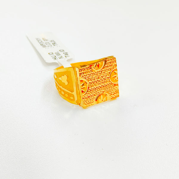 SIZE:20 (WGT: 2.230 GRAM APPROX) BIS CERTIFIED HUID HALLMARK 916 22KT GOLD GENTS FINGER RING FOR MENS 1 PIECE.