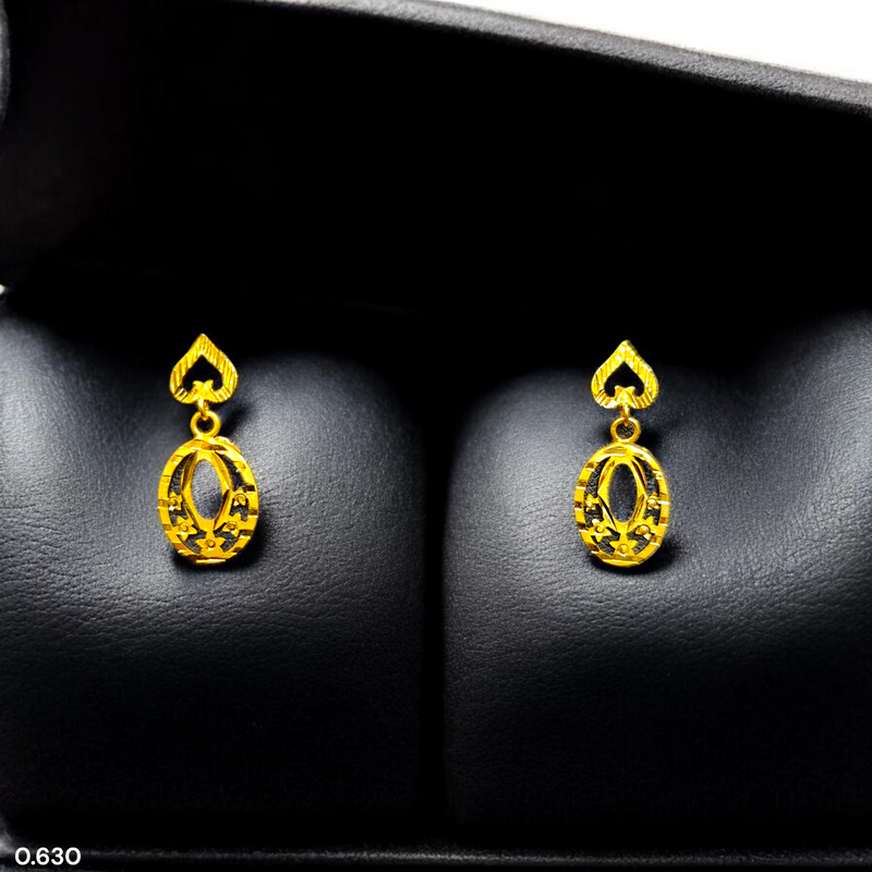 GOLD EARRINGS- WGT: 0.630 GM APPROX BIS CERTIFIED HUID HALLMARK 9KT GOLD EARRINGS 1 PAIR FOR WOMEN.