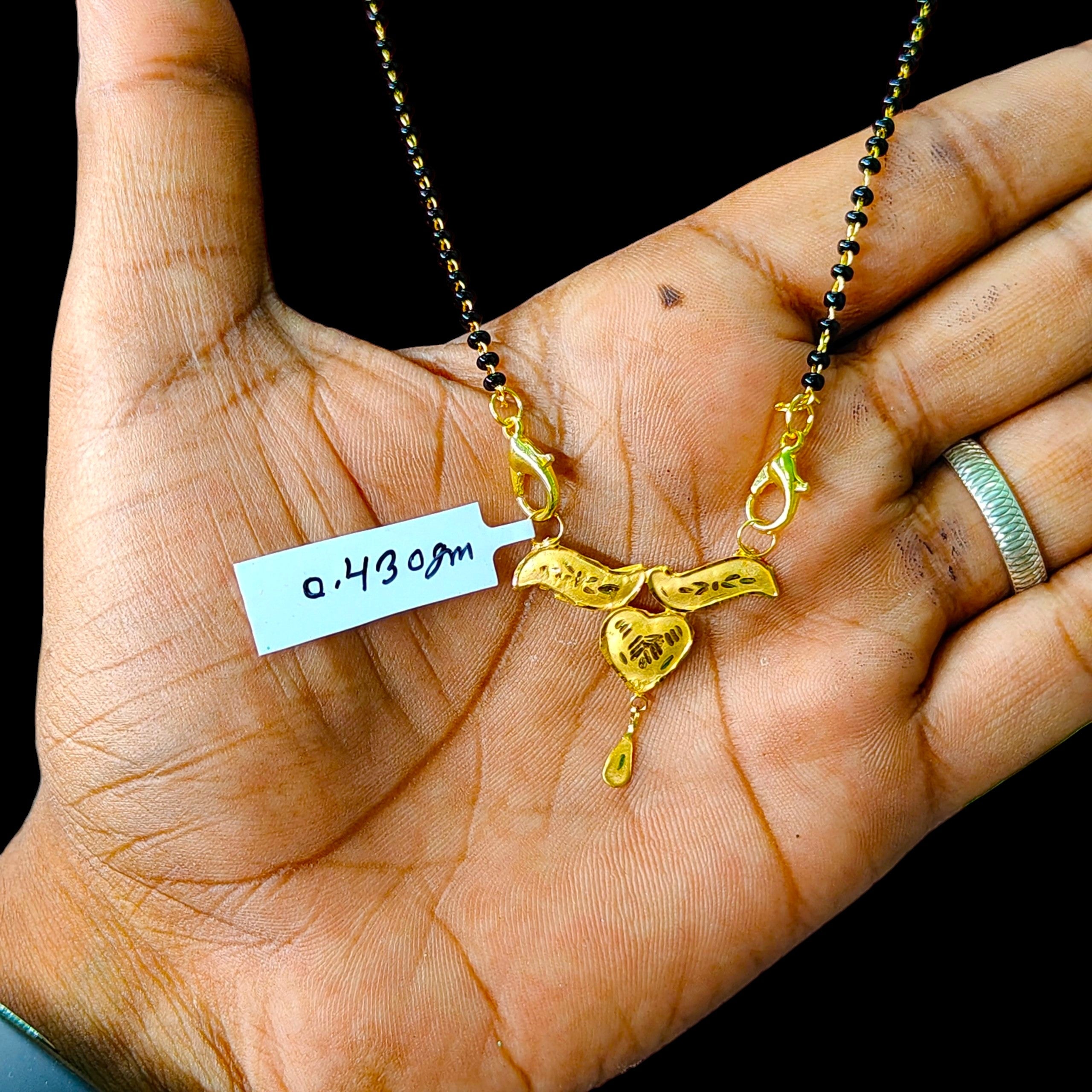 GOLD PENDANT- (WGT: 0.430 GM APPROX) BIS CERTIFIED HUID HALLMARK 375 9KT GOLD PENDANT FOR WOMEN 1 PIECE WITH FREE MANGALSUTRA & TASSEL.